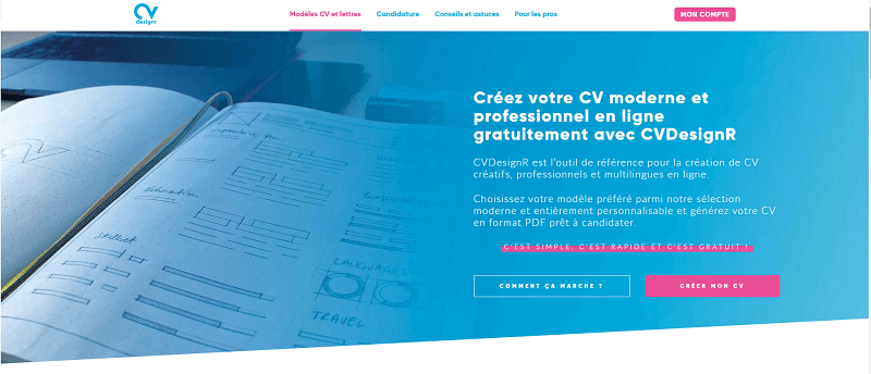 CVDesignR créateur de CV avec modèles gratuits